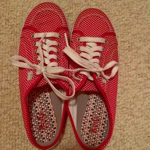 Keds Red and White Polka Dot Slide-on Sneakers